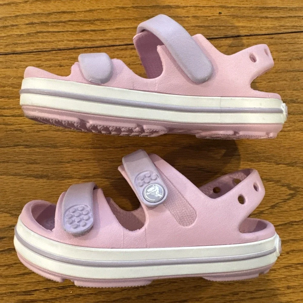 Crocs Kid's Size 8 Crocband Cruiser Sandal Ballerina Pink Lavender